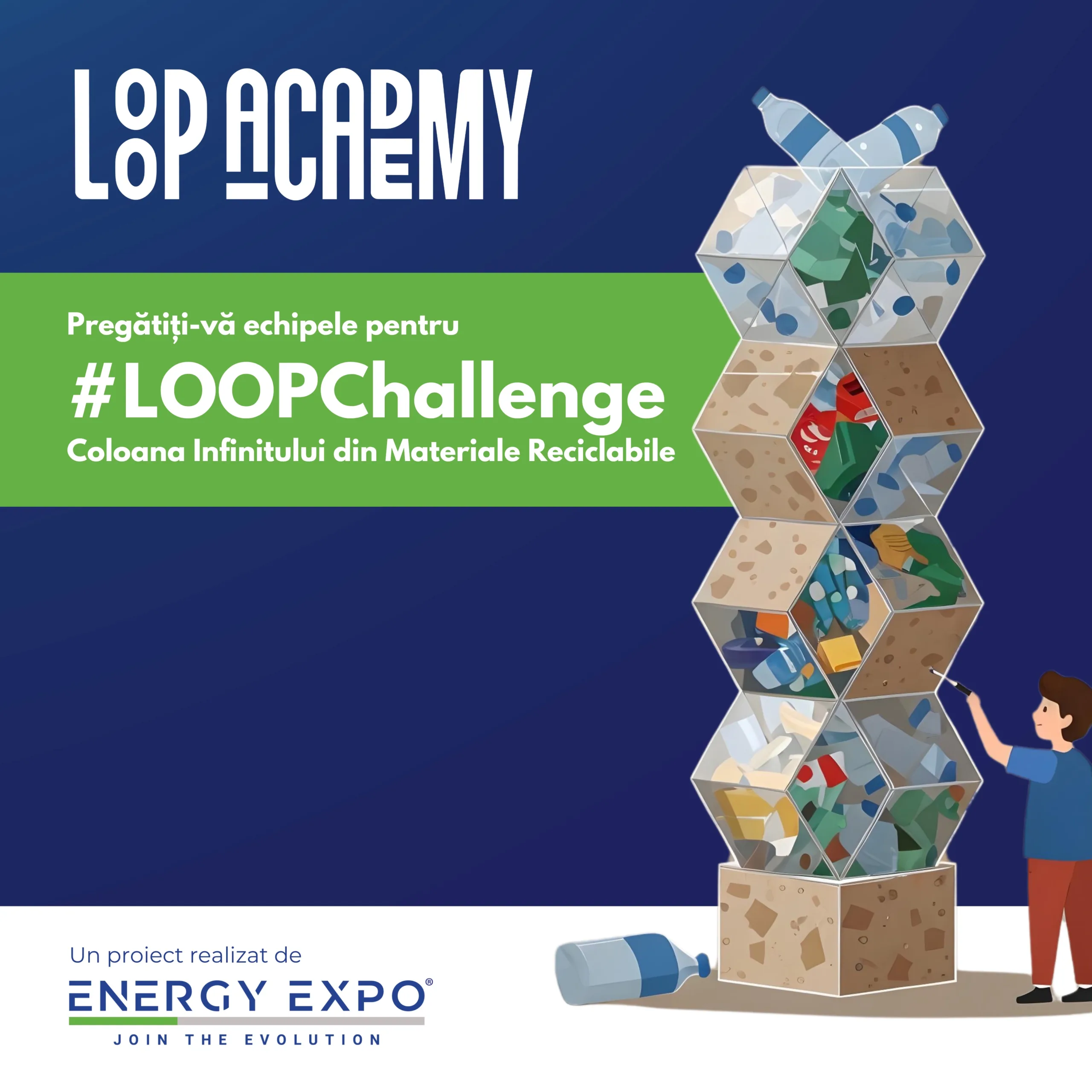 #LOOPChallenge reinterpretează Coloana infinitului din materiale reciclabile